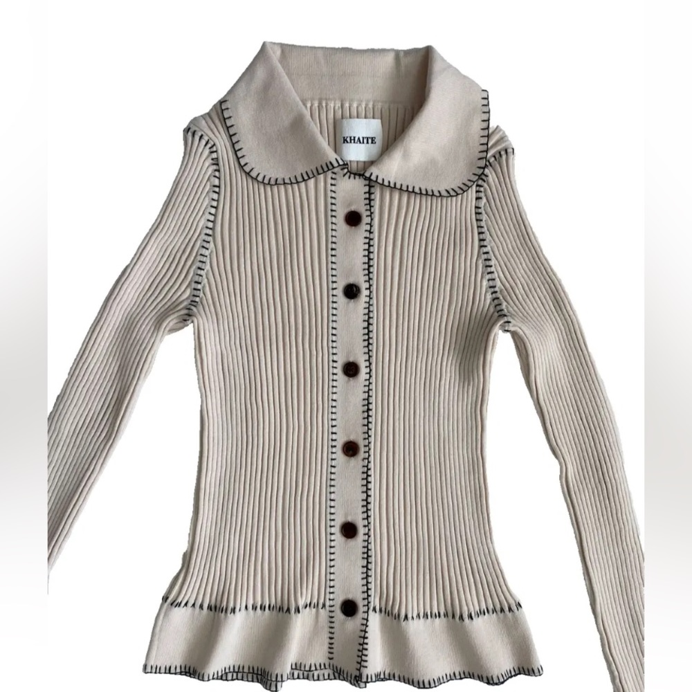 KHAITE $1120 THE TEAGAN RIBBED KNIT CARDIGAN SWEATER M EXCELLENT UNWORN - Picture 13 of 13